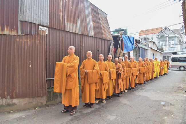 Hoang Phap pagoda monks attending the Pratimoksa precept chanting Rite
