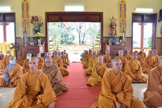 Hoang Phap pagoda monks attending the Pratimoksa precept chanting Rite