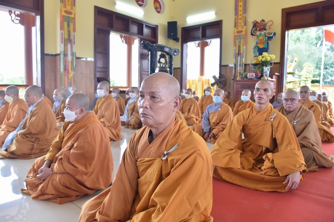 Hoang Phap pagoda monks attending the Pratimoksa precept chanting Rite