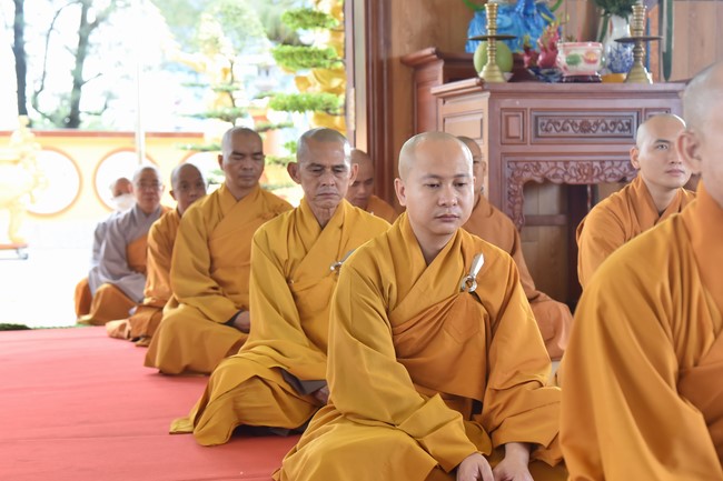 Hoang Phap pagoda monks attending the Pratimoksa precept chanting Rite