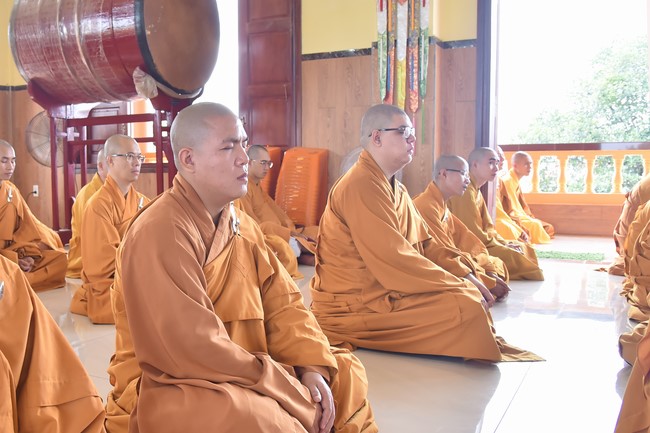 Hoang Phap pagoda monks attending the Pratimoksa precept chanting Rite