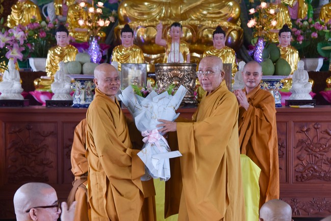 Hoang Phap pagoda monks attending the Pratimoksa precept chanting Rite