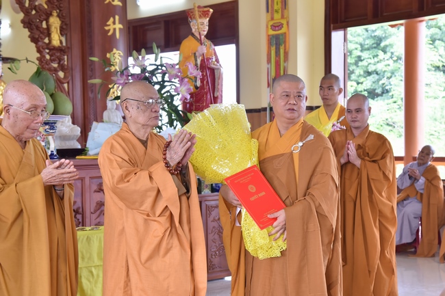 Hoang Phap pagoda monks attending the Pratimoksa precept chanting Rite