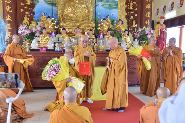 Hoang Phap pagoda monks attending the Pratimoksa precept chanting Rite