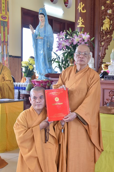 Hoang Phap pagoda monks attending the Pratimoksa precept chanting Rite