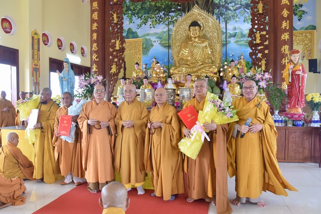 Hoang Phap pagoda monks attending the Pratimoksa precept chanting Rite
