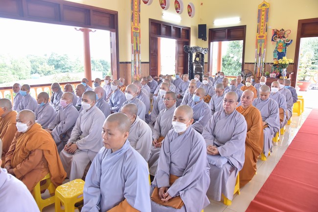Hoang Phap pagoda monks attending the Pratimoksa precept chanting Rite