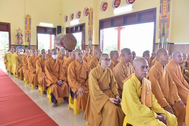 Hoang Phap pagoda monks attending the Pratimoksa precept chanting Rite