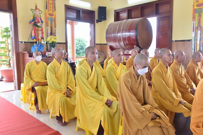 Hoang Phap pagoda monks attending the Pratimoksa precept chanting Rite