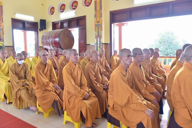 Hoang Phap pagoda monks attending the Pratimoksa precept chanting Rite