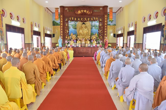 Hoang Phap pagoda monks attending the Pratimoksa precept chanting Rite