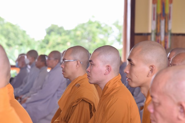 Hoang Phap pagoda monks attending the Pratimoksa precept chanting Rite
