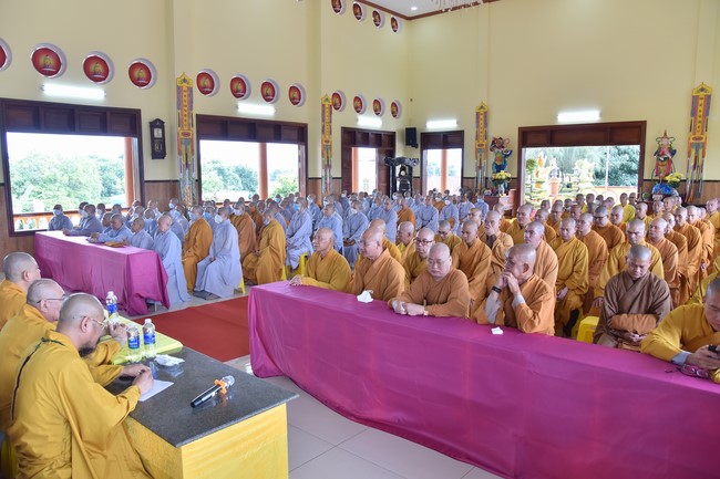 Hoang Phap pagoda monks attending the Pratimoksa precept chanting Rite