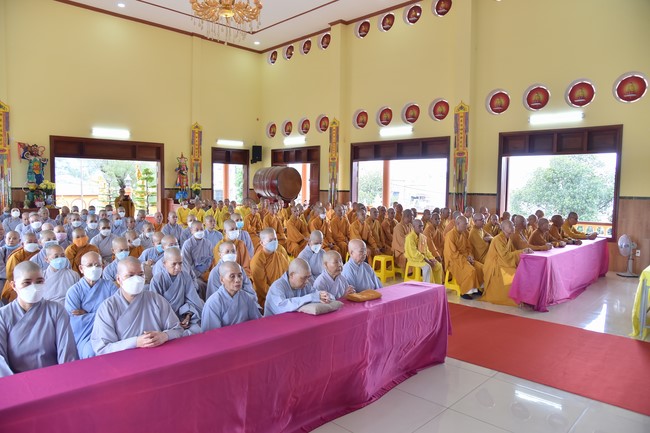 Hoang Phap pagoda monks attending the Pratimoksa precept chanting Rite