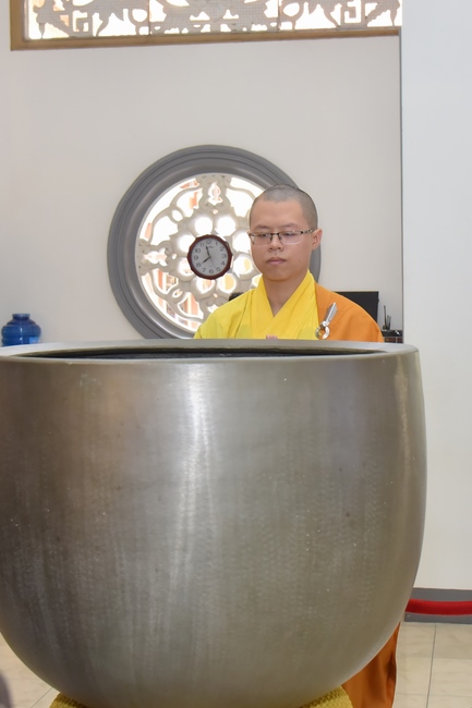 Monks of Hoang Phap Pagoda wishing a long life to the Most Master.