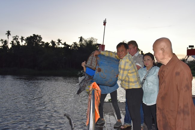 Freeing of creatures in early 2023 at Binh My ferry in Cu Chi