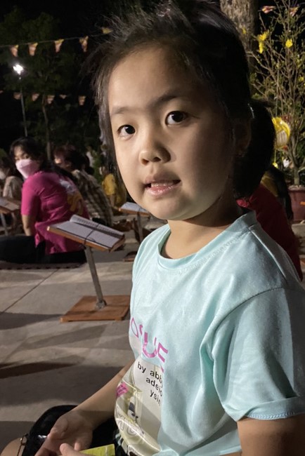 Beginning a sutra in the New Year at Suoi Phap Pagoda, Tay Ninh