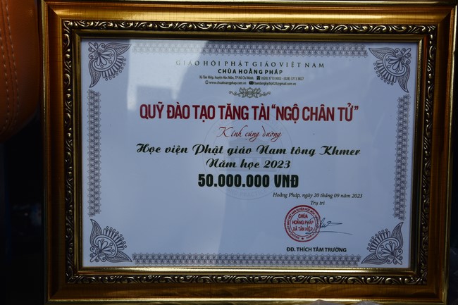 Quỹ đào tạo Tăng tài Ngộ Chân Tử cúng dường tại trường Trung cấp Phật học TP.HCM - Đồng Nai - Cần Thơ