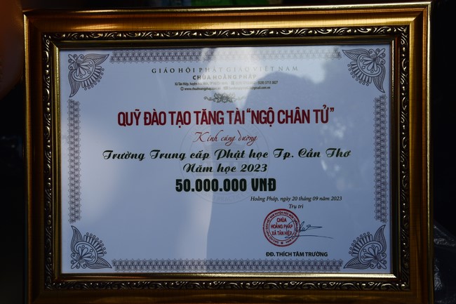 Quỹ đào tạo Tăng tài Ngộ Chân Tử cúng dường tại trường Trung cấp Phật học TP.HCM - Đồng Nai - Cần Thơ