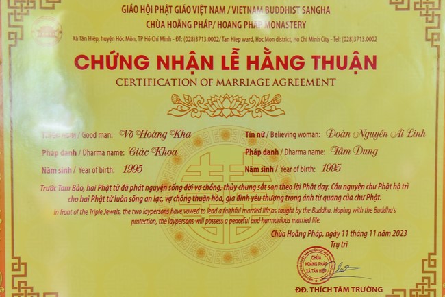 Wedding Ceremony at the pagoda