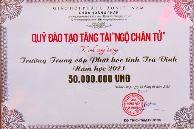 Quỹ đào tạo Tăng tài NCT cúng dường đến các trường TCPH tại 6 tỉnh miền Tây: Bến Tre, Trà Vinh, Vĩnh Long, Bạc Liêu, Sóc Trăng, Đồng Tháp