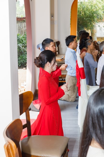 Attending the wedding ceremony at the temple and visit to Dong Nai branch by Charity Board