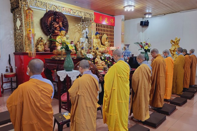 The Great Ceremony of Peaceful Prayers for the Lunar New Year of the Rabbit at Lingyin Temple, Taiwan.