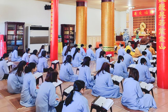The Great Ceremony of Peaceful Prayers for the Lunar New Year of the Rabbit at Lingyin Temple, Taiwan.