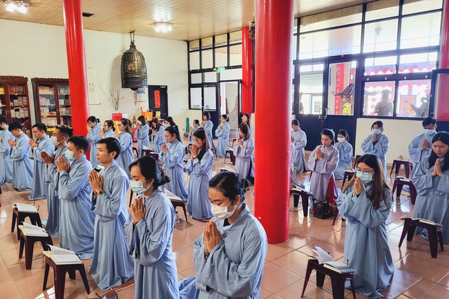 The Great Ceremony of Peaceful Prayers for the Lunar New Year of the Rabbit at Lingyin Temple, Taiwan.
