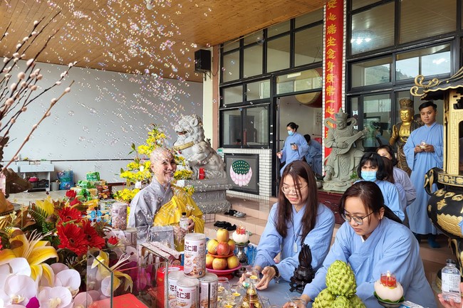The Great Ceremony of Peaceful Prayers for the Lunar New Year of the Rabbit at Lingyin Temple, Taiwan.