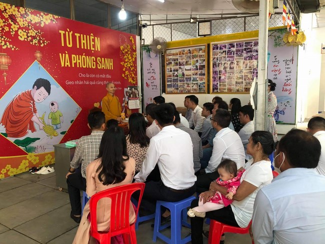Peace praying ceremony at Hoang Phap Cambodia Temple  in the new year
