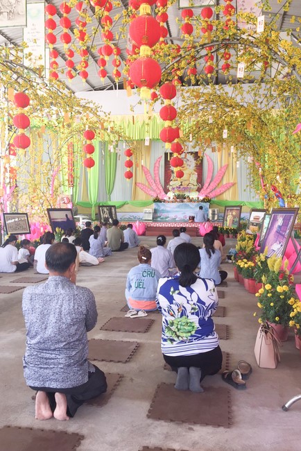 Peace praying ceremony at Hoang Phap Cambodia Temple  in the new year