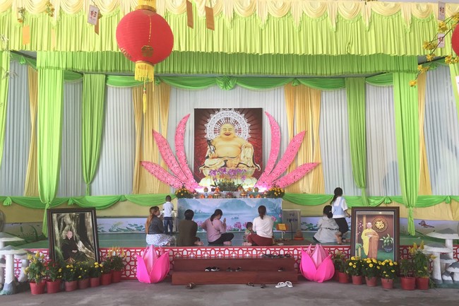 Peace praying ceremony at Hoang Phap Cambodia Temple  in the new year