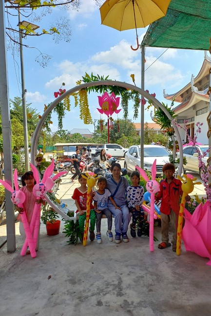 Peace praying ceremony at Hoang Phap Cambodia Temple  in the new year
