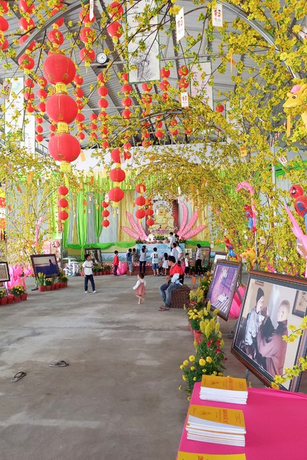 Peace praying ceremony at Hoang Phap Cambodia Temple  in the new year