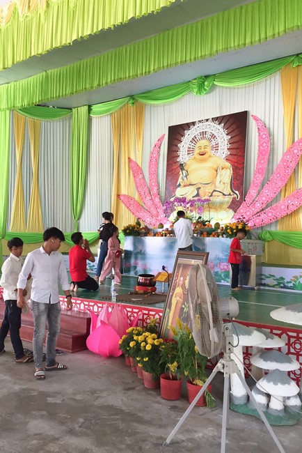 Peace praying ceremony at Hoang Phap Cambodia Temple  in the new year