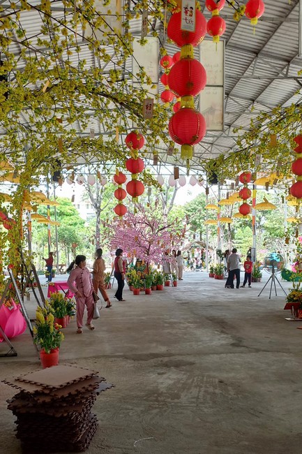 Peace praying ceremony at Hoang Phap Cambodia Temple  in the new year