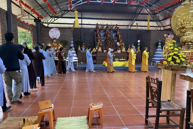 The ceremony putting statue Bodhisattva Avalokitesvara at Dai Co Viet Pagoda, Yen Bái