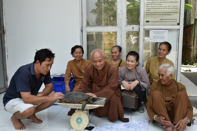 Handing over tortoises at Dau Tieng Wildlife Conservation Station, Binh Duong