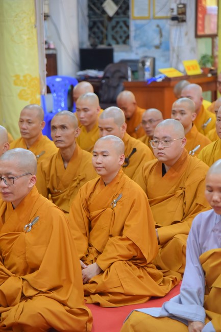 Receiving precepts from Tri Tinh precepts Altar in Dong Thap of Hoang Phap Pagoda monks