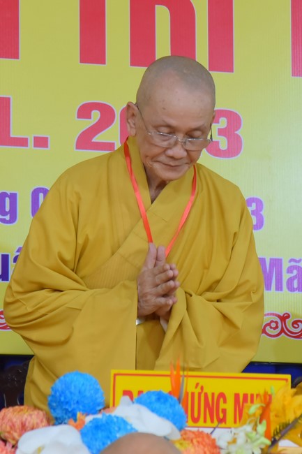 Receiving precepts from Tri Tinh precepts Altar in Dong Thap of Hoang Phap Pagoda monks
