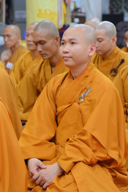 Receiving precepts from Tri Tinh precepts Altar in Dong Thap of Hoang Phap Pagoda monks
