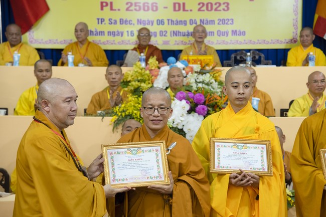 Receiving precepts from Tri Tinh precepts Altar in Dong Thap of Hoang Phap Pagoda monks