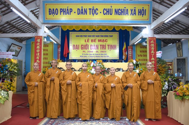 Receiving precepts from Tri Tinh precepts Altar in Dong Thap of Hoang Phap Pagoda monks