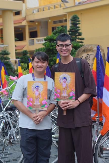 Parade of bicycles decorated with flowers to welcome the Buddha's Birthday (Buddhist Calendar 2567 - Solar Calendar 2023)
