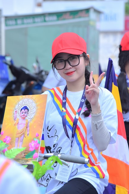 Parade of bicycles decorated with flowers to welcome the Buddha's Birthday (Buddhist Calendar 2567 - Solar Calendar 2023)
