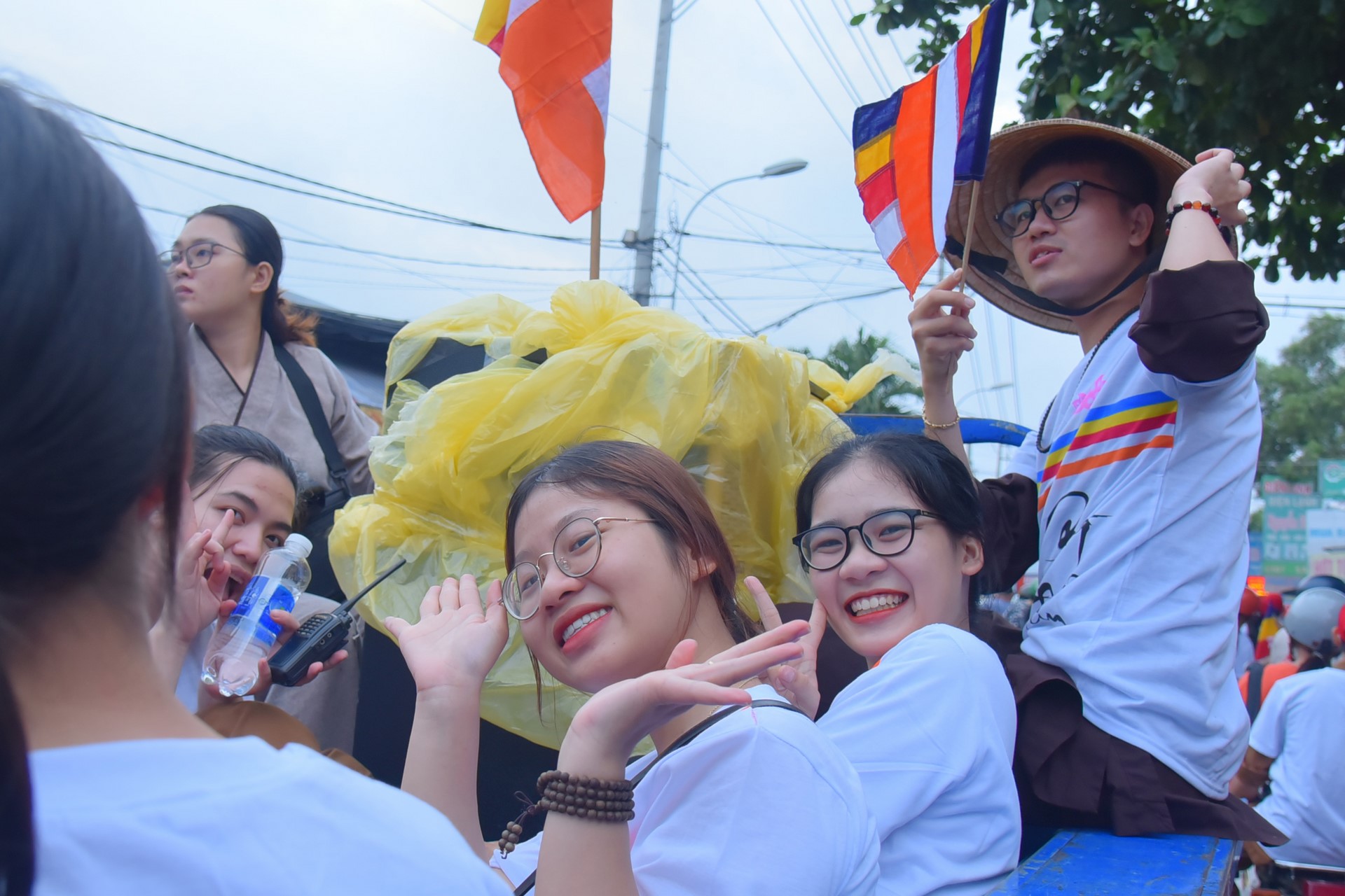 Parade of bicycles decorated with flowers to welcome the Buddha's Birthday (Buddhist Calendar 2567 - Solar Calendar 2023)