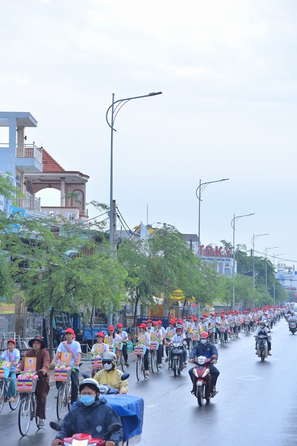 Parade of bicycles decorated with flowers to welcome the Buddha's Birthday (Buddhist Calendar 2567 - Solar Calendar 2023)