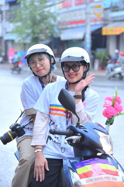 Parade of bicycles decorated with flowers to welcome the Buddha's Birthday (Buddhist Calendar 2567 - Solar Calendar 2023)