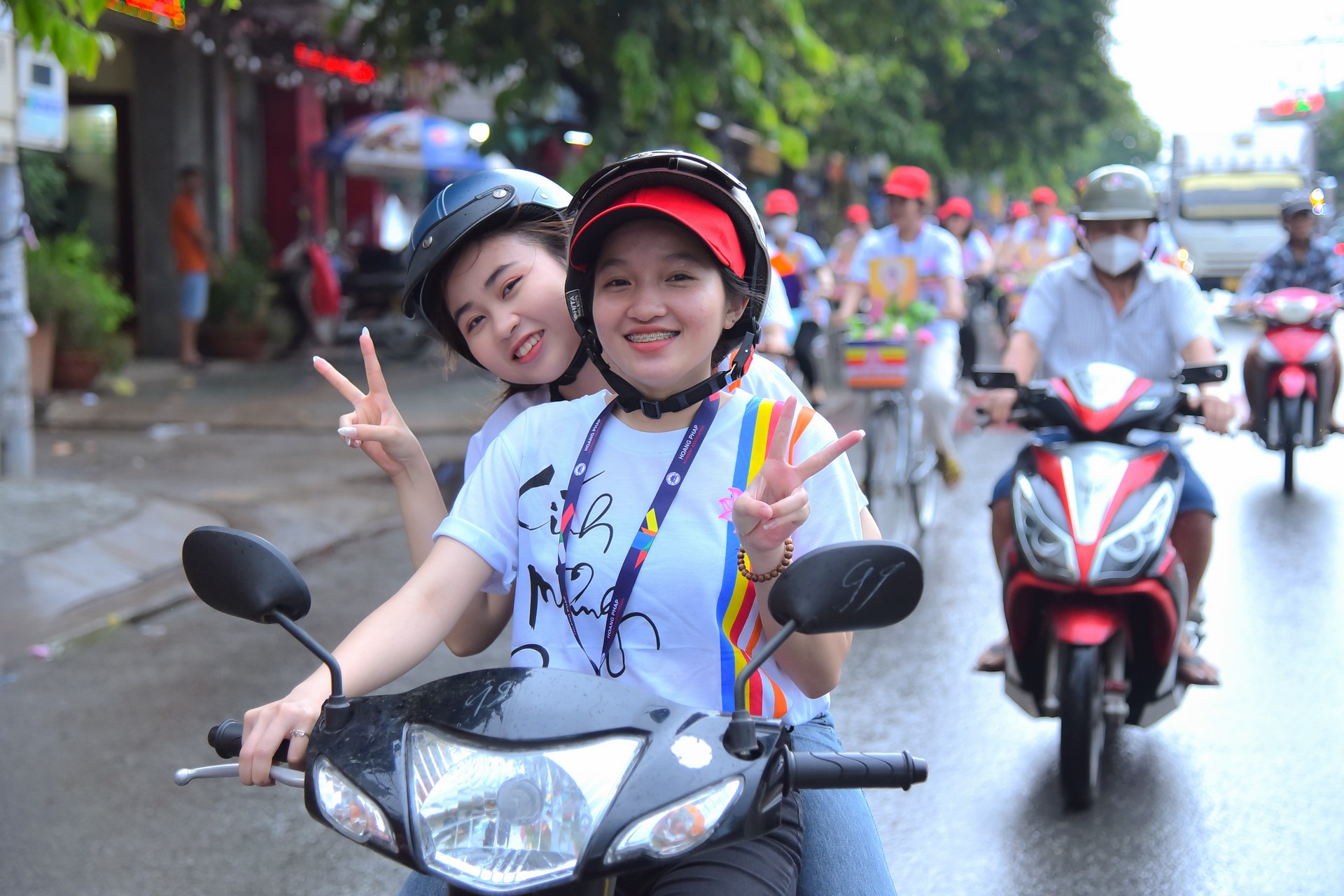Parade of bicycles decorated with flowers to welcome the Buddha's Birthday (Buddhist Calendar 2567 - Solar Calendar 2023)